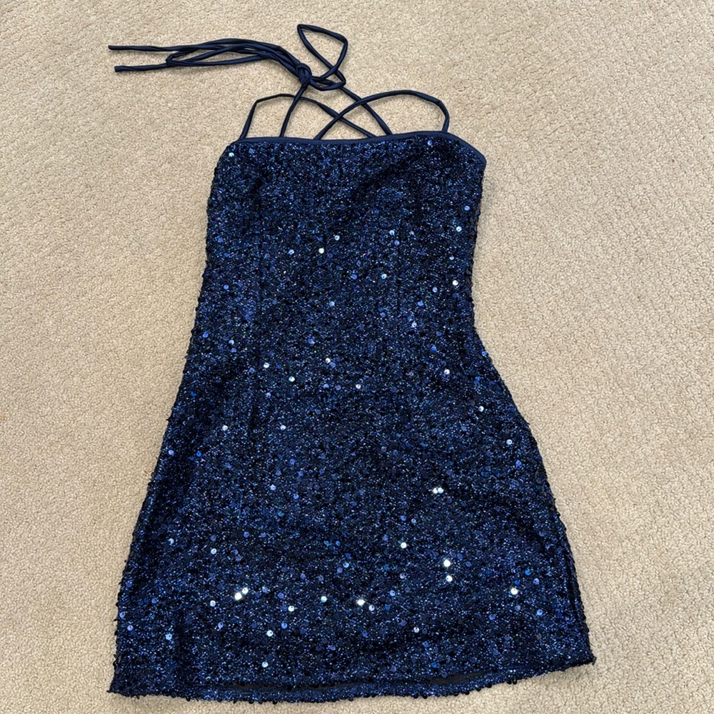 Edikted strapless sequin dress